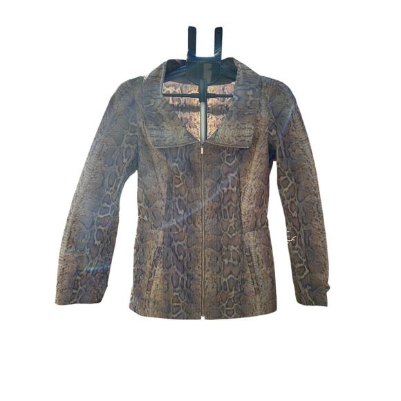 St. John Jackets & Blazers - ST. JOHN YELLOW LABEL Snake Print Zip Jacket - Petite P